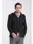 Marcio Erkek Siyah Çıkarılabilir Kapşonlu Yarım Astar Slim Fit Mono Yaka Spor Blazer Ceket 2