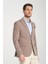 Brando Erkek Kahverengi Kendinden Desenli Slim Fit Pamuklu Likralı Esneyen Kumaşlı Spor Blazer Ceket 3