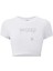 Kadın Kristal Taş Baskılı White Wicked Crop T-Shirt Beyaz 1