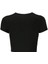 Kadın Dragon Kristal Taş Baskılı Crop T-Shirt Siyah 2