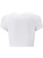 Kadın Renkli Yıldız Kristal Taş Baskılı Crop T-Shirt Beyaz 2
