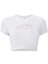 Kadın Kristal Taş Baskılı Porsche Crop T-Shirt Beyaz 1