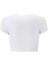 Kadın White Dragon Kristal Taş Baskılı Crop T-Shirt Beyaz 2
