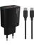 20 Watt USB + Type-C Çıkışlı Hızlı Şarj Başlık Adaptör + 1m 3A Type-C To Type-C Kablo (Yerli Üretim) Kdr-42 Siyah (20W+TYPE-C Kablo) 1