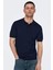 Erkek Regular Fit Polo Yaka Lacivert Triko T-Shirt - 22022219 1