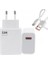 33 Watt USB Hızlı Şarj Başlık Adaptör + 1m Hızlı Şarj Kablosu Fast Turbo Qualcomm 3.0 Ms-11 Hızlı Şarj Göstergeli (Yerli Üretim) 3
