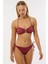 4526 Bordo Simli Straplez Bikini Takımı 1