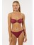4526 Bordo Simli Straplez Bikini Takımı 2