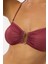 4526 Bordo Simli Straplez Bikini Takımı 3