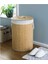 Renkli Oval Bambu Banyo Çamaşır Sepeti, Şık ve Dekoratif 9 L 3