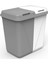 İki bölmeli 60 lt renkli şık plastik çamaşır sepeti, gri renk, geniş hacim 1