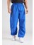 Tech Woven Oversized Pants Flat Pewter Paraşüt Kumaş Erkek Oversize Bol Kesim Eşofman Altı Sax Mavi 1