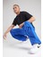 Tech Woven Oversized Pants Flat Pewter Paraşüt Kumaş Erkek Oversize Bol Kesim Eşofman Altı Sax Mavi 3