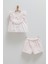 Love Baskılı Fırfır Detaylı Tshirt Şort Takım 1