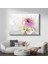 Beyaz Yıldız Çiçeği - Pembe Merkezli Zarif Detay Kanvas Tablo 1