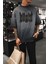 Erkek Baskılı Yıkamalı Oversize T-Shirt Siyah 1