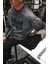 Erkek Baskılı Yıkamalı Oversize T-Shirt Siyah 4