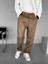 Erkek Baggy Geniş Kalıp Geniş Paça Süet Basic Pantolon Bej 1