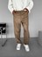 Erkek Baggy Geniş Kalıp Geniş Paça Süet Basic Pantolon Bej 3
