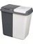 İki Bölmeli Kapaklı Çok Amaçlı Çamaşır Sepeti, 90 L, Gri, Plastik, Düzenli Saklama 3