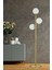 Zambak 3 Lü Eskitme Beyaz Camlı Modern Dekoratif Tasarım Metal Lambader 1