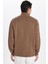 Erkek Slim Fit Dar Kesim Desenli Yarım Balıkçı Yaka Fermuarlı Kahve Hırka 5