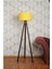 3 Ayaklı Tripod Lambader Abajur Kumaş Başlık---Sarı-C 1