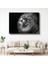 Asil Aslan - Yukarı Bakan Siyah Beyaz Portre Kanvas Tablo 1