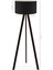 Art Tripod Ahşap Ayaklı Lambader Köşe Lambası Siyah Kumaş Dark 4