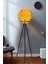 Lotus Metal Ayaklı Yerpuar Anahtarlı Ahşap Modern Tripod Üç Ayaklı Lambader Aydınlatma 1