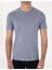 Erkek Mavi Slim Fit Merserize Basic Tişört 50302560-VR036 6