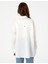 Kadın Beyaz Oversize Uzun Kollu Keten Gömlek 50301078-VR013 6
