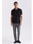 Siyah Slim Fit Gömlek Yaka Düğme Detaylı T-Shirt 2