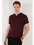 Pamuklu Düğme Detaylı Slim Fit V Yaka 3'lü Paket T Shirt Erkek T Shirt 5902122S3 2