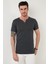 Pamuklu Düğme Detaylı Slim Fit V Yaka 3'lü Paket T Shirt Erkek T Shirt 5902122S3 3