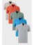 Pamuklu Regular Fit Düğmeli Polo Yaka 5'li Paket T Shirt Erkek T Shirt 5902127S5 1