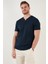 Pamuklu Düğme Detaylı Slim Fit V Yaka 3'lü Paket T Shirt Erkek T Shirt 5902122S3 2