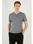 Pamuklu Düğme Detaylı Slim Fit V Yaka 3'lü Paket T Shirt Erkek T Shirt 5902122S3 4