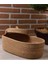 Oval kapaklı jüt hasır sepet, 30x20 cm düzenleyici ve dekoratif kullanım için 1