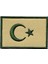 Tan Rengi Zemin Yeşil Türk Bayrağı Patch Nakış - 8x5 cm 1