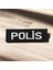 Siyah Zemin Beyaz Nakış Polis Yazılı Peç Arma - 10X3 cm 1