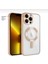 Aks Apple iPhone 13 Pro Için Kablosuz Şarj ile Uyumlu, Kamera Lens Korumalı Lazer Kılıf Gold 2