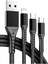 3ın1 Siyah 1.2 Metre (Mıcro USB - Lıghtnıng - Type C) Telefon Şarj Kablosu (5047) 1