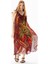 Askılı Vual Afrodit Midi Boy Elbise Bordo 6078 4