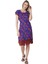 Kısa Kol Vual Defne Midi Boy Yazlık Otantik Elbise Mor 6084 5