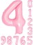 Pembe Rakam Folyo Balon Yaş Pembe Balon 34'' 76 cm Sayı Balon Uçan Balon Helyum Balon 1