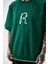 Erkek R Nakışlı Oversize T-Shirt Nefti 4