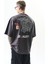 Erkek Los Angeles Baskılı Oversize T-Shirt Füme 3
