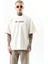 Erkek Los Angeles Baskılı Oversize T-Shirt Ekru 1