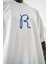 Erkek R Nakışlı Oversize T-Shirt Beyaz 4